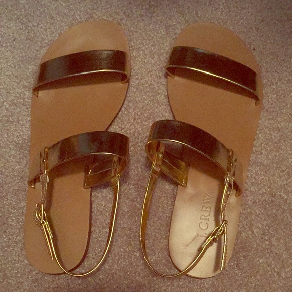 j crew gold sandals